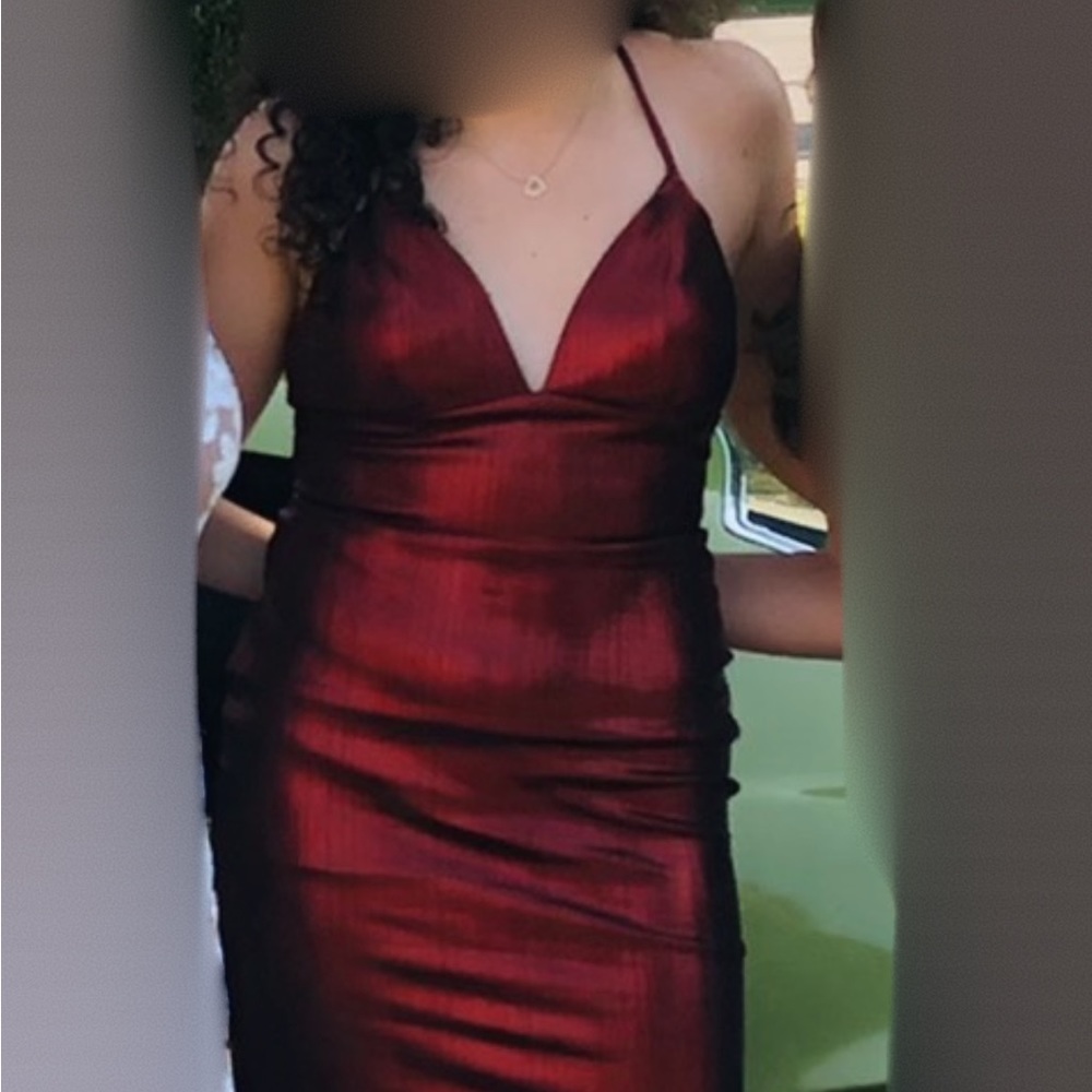 Red Satin Prom Dress